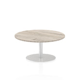 Dynamic Italia 1000mm Poseur Round Table Grey Oak Top 475mm High Leg ITL0141 DD